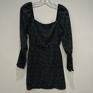 Black and white polkadot mini dress